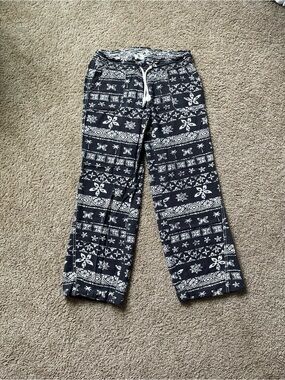 Charcoal and cream Patterned linen blend Lounge Pants
